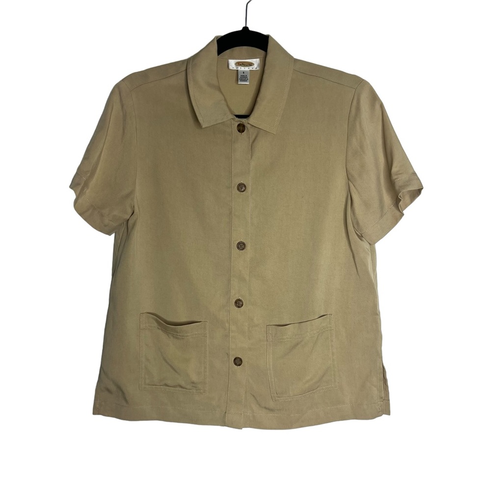 Vintage Talbots short sleeve button up shirt‎ with pockets size petite 6